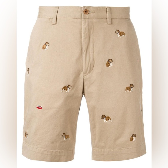 Polo Ralph Lauren Men’s Bulldog Embroidery Chino Shorts in Natural - Picture 4 of 6